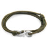 Khaki Green Mr Shaw Signature Silver and Rope Bracelet