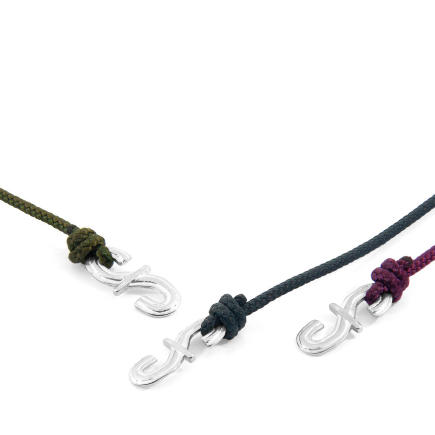 Aubergine Purple Mr Shaw Signature Silver and Rope Bracelet