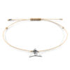 Sand Brown Think Ocean Mini Whale Silver and Rope Macrame Bracelet