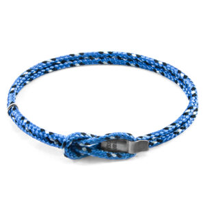Blue Think Ocean Signature Silver and Rope Bracelet