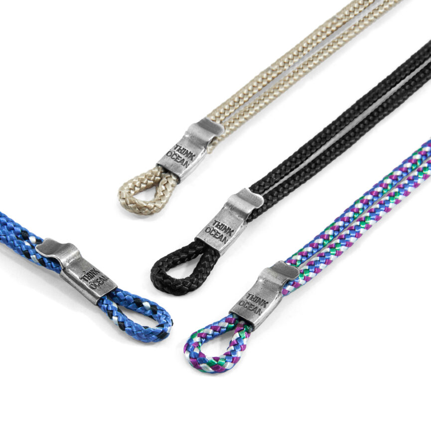 Blue Think Ocean Signature Silver and Rope Bracelet