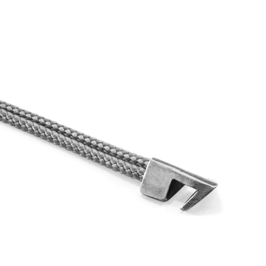 Classic Grey Brixham Silver and Rope Bracelet