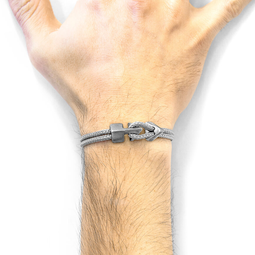 Classic Grey Brixham Silver and Rope Bracelet