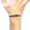 Aubergine Purple Brixham Silver and Rope Bracelet