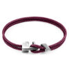 Aubergine Purple Brixham Silver and Rope Bracelet