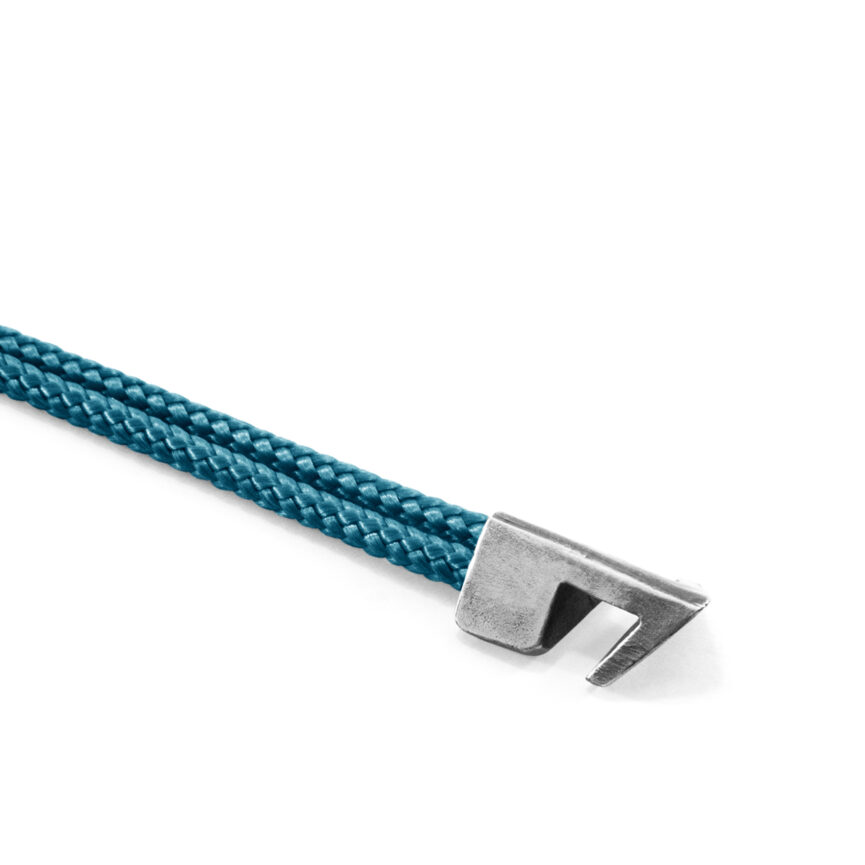Ocean Blue Brixham Silver and Rope Bracelet