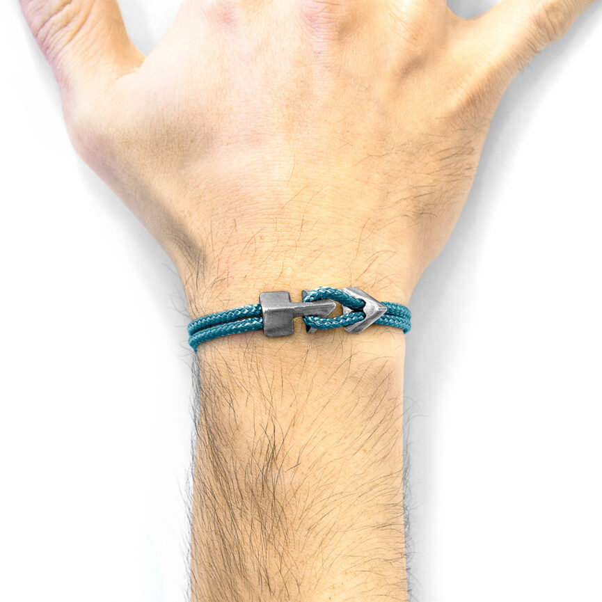 Ocean Blue Brixham Silver and Rope Bracelet