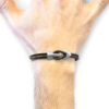 Raven Black Brixham Silver and Round Leather Bracelet