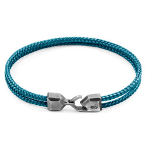 Ocean Blue Cromer Silver and Rope Bracelet