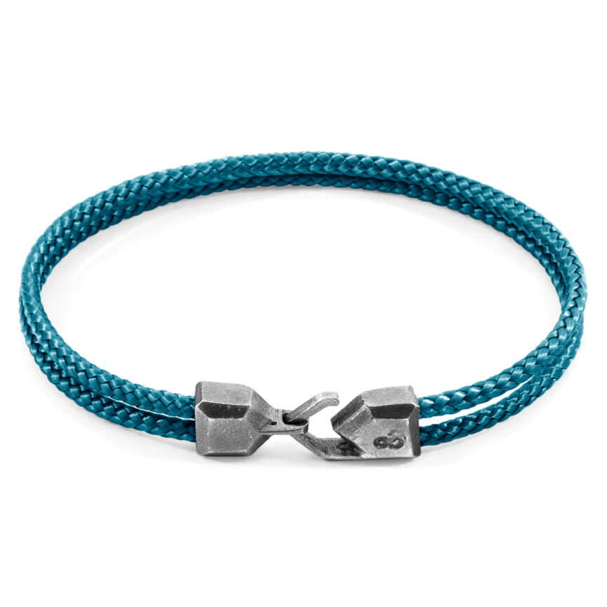 Ocean Blue Cromer Silver and Rope Bracelet