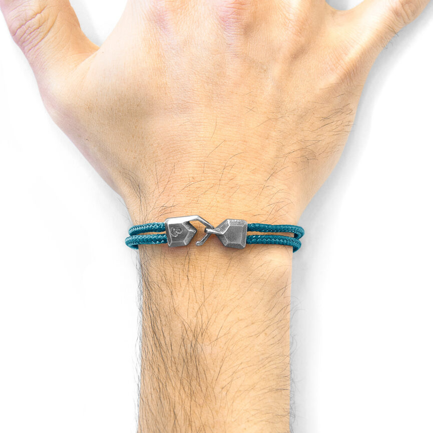 Ocean Blue Cromer Silver and Rope Bracelet