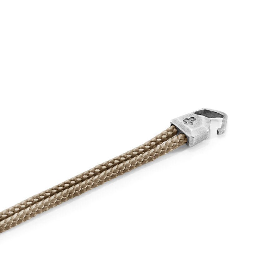 Sand Brown Cromer Silver and Rope Bracelet