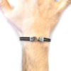 Raven Black Cromer Silver and Round Leather Bracelet