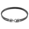 Shadow Grey Cromer Silver and Round Leather Bracelet