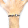 Shadow Grey Cromer Silver and Round Leather Bracelet