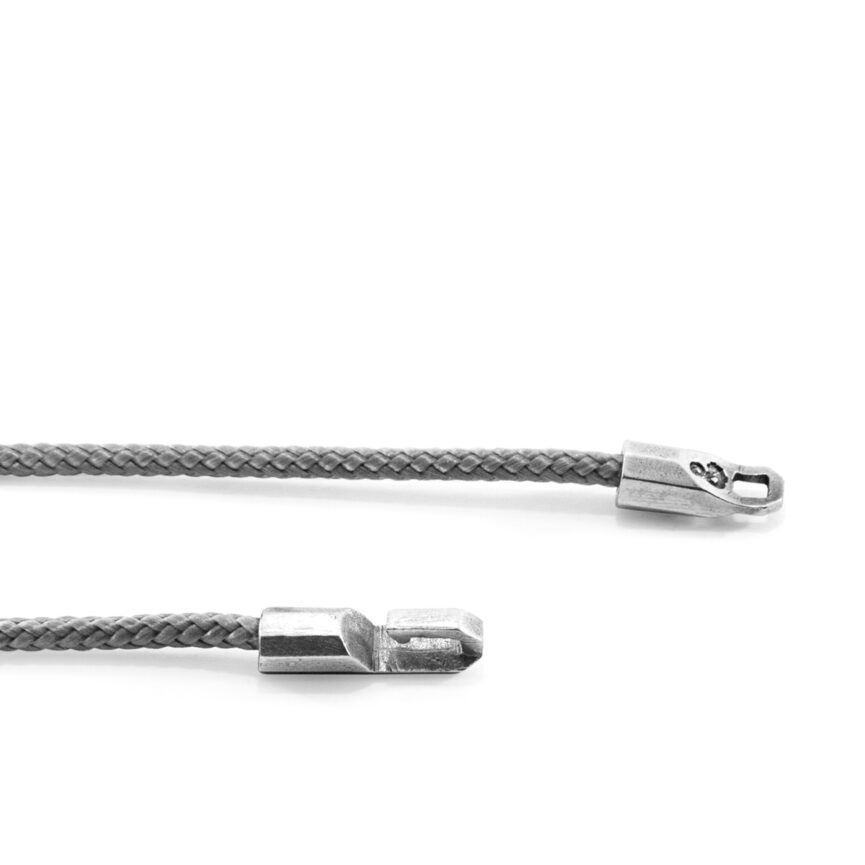 Classic Grey Talbot Silver and Rope Bracelet