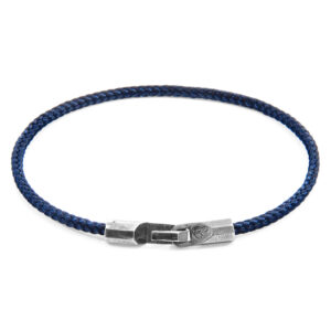 Navy Blue Talbot Silver and Rope Bracelet