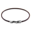 Mocha Brown Talbot Silver and Round Leather Bracelet
