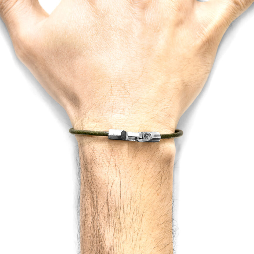 Racing Green Talbot Silver and Round Leather Bracelet