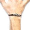 Mocha Brown Tenby Silver and Round Leather Bracelet