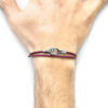 Bordeaux Red Tenby Silver and Round Leather Bracelet