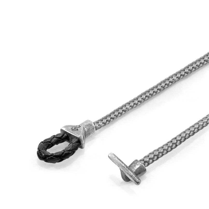 Classic Grey Cullen Silver and Rope Bracelet