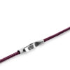 Aubergine Purple Liverpool Silver and Rope Bracelet