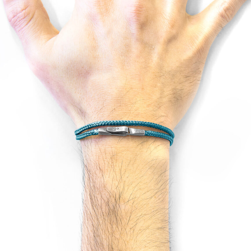 Ocean Blue Liverpool Silver and Rope Bracelet