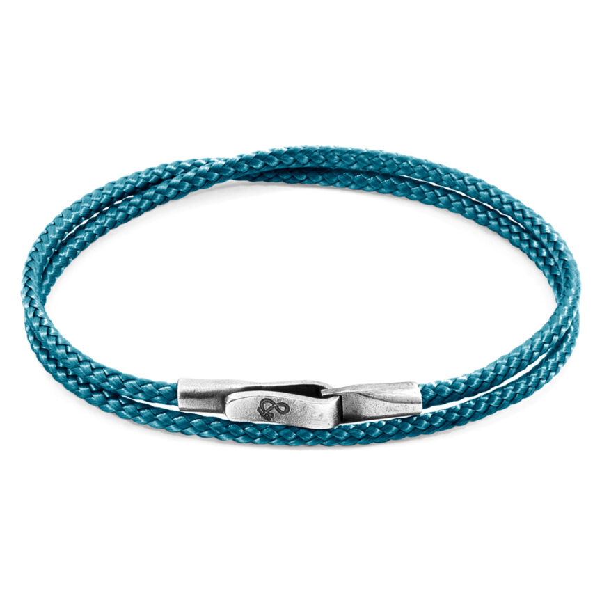 Ocean Blue Liverpool Silver and Rope Bracelet