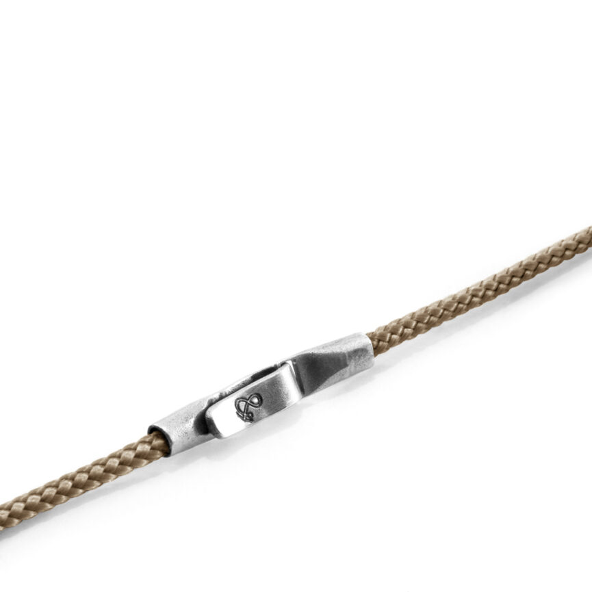 Sand Brown Liverpool Silver and Rope Bracelet