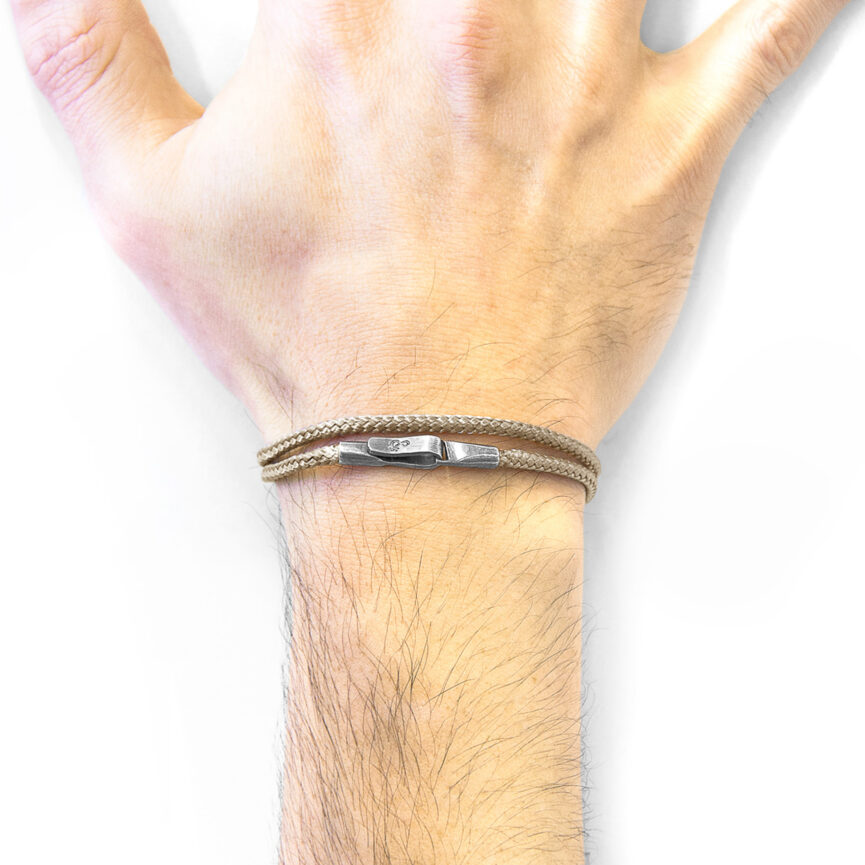 Sand Brown Liverpool Silver and Rope Bracelet