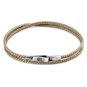 Sand Brown Liverpool Silver and Rope Bracelet