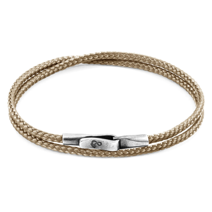 Sand Brown Liverpool Silver and Rope Bracelet