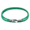 Fern Green Liverpool Silver and Braided Leather Bracelet