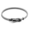 Classic Grey Padstow Silver and Rope Bracelet