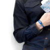 Royal Blue Ketch Anchor Silver and Flat Leather Bracelet