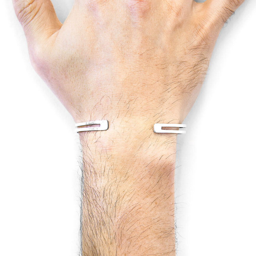 Brady Outline Midi Geometric Silver Bangle