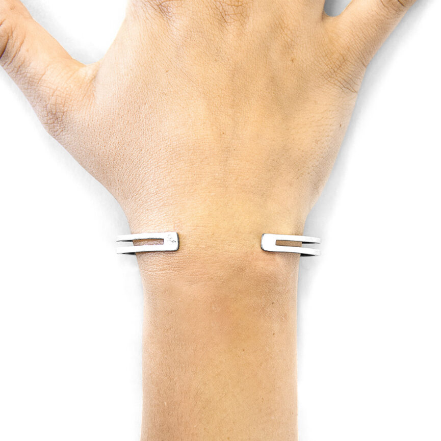Brady Outline Midi Geometric Silver Bangle