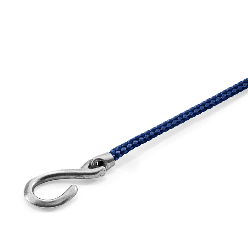 Navy Blue Heysham Silver and Rope Bracelet