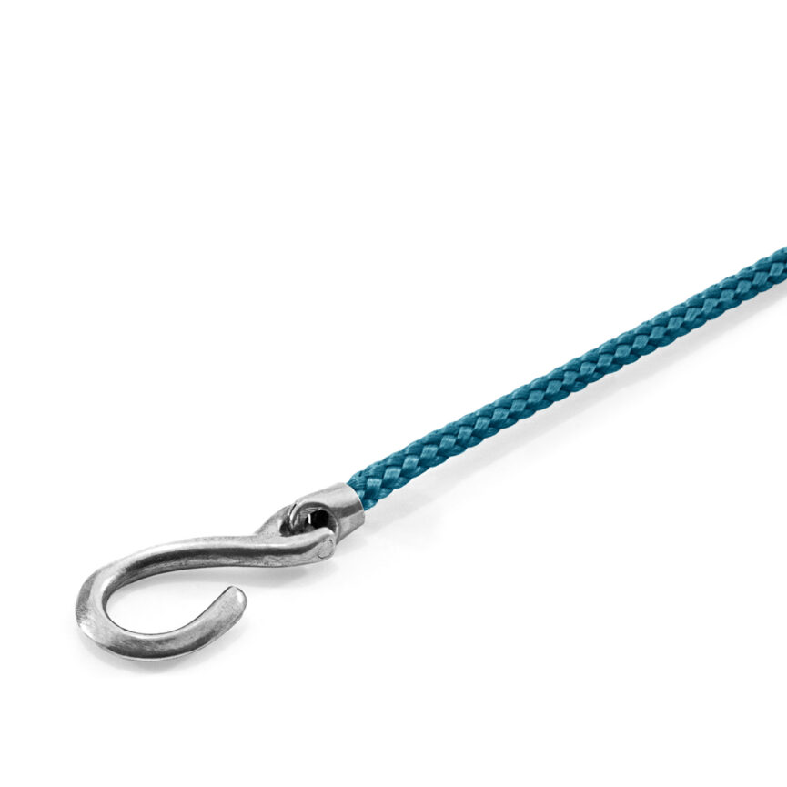 Ocean Blue Heysham Silver and Rope Bracelet