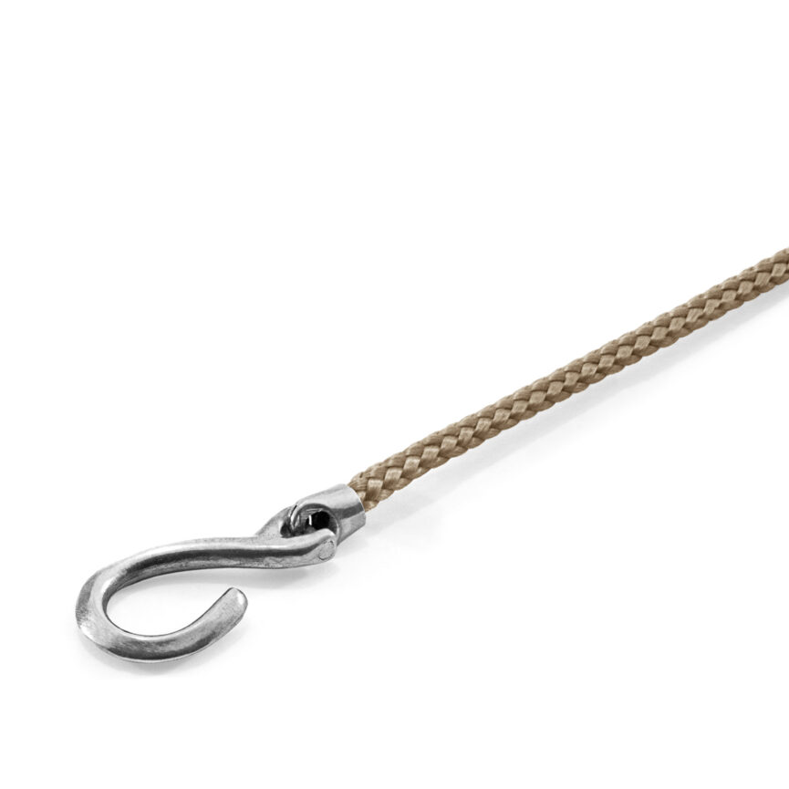 Sand Brown Heysham Silver and Rope Bracelet