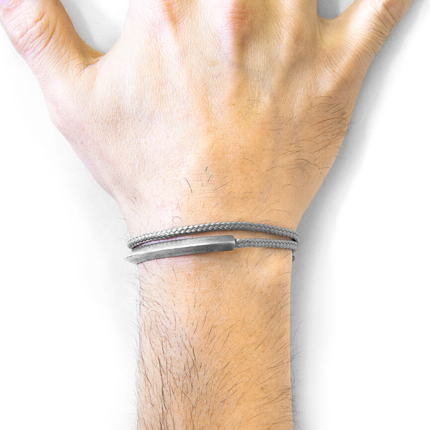 Classic Grey Hove Silver and Rope Bracelet
