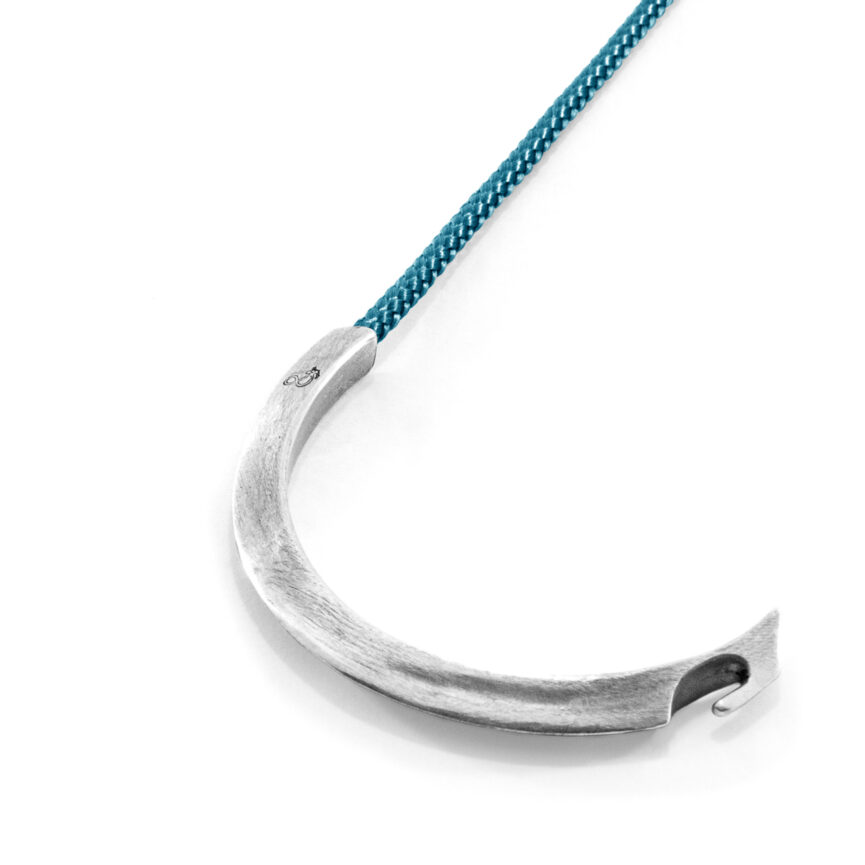 Ocean Blue Hove Silver and Rope Bracelet