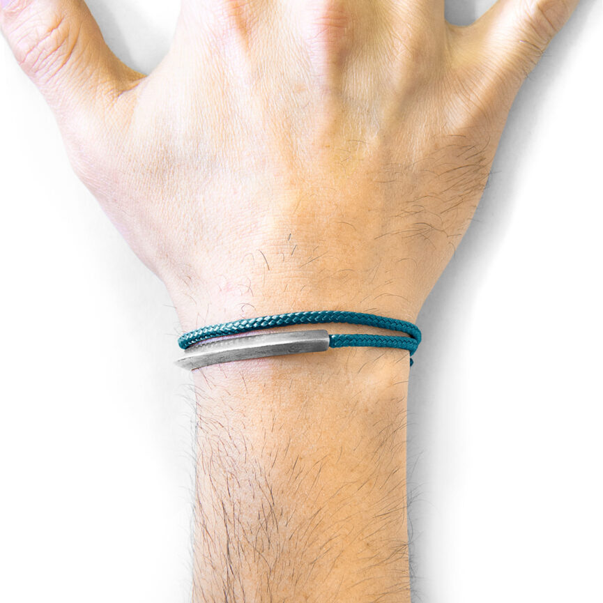 Ocean Blue Hove Silver and Rope Bracelet