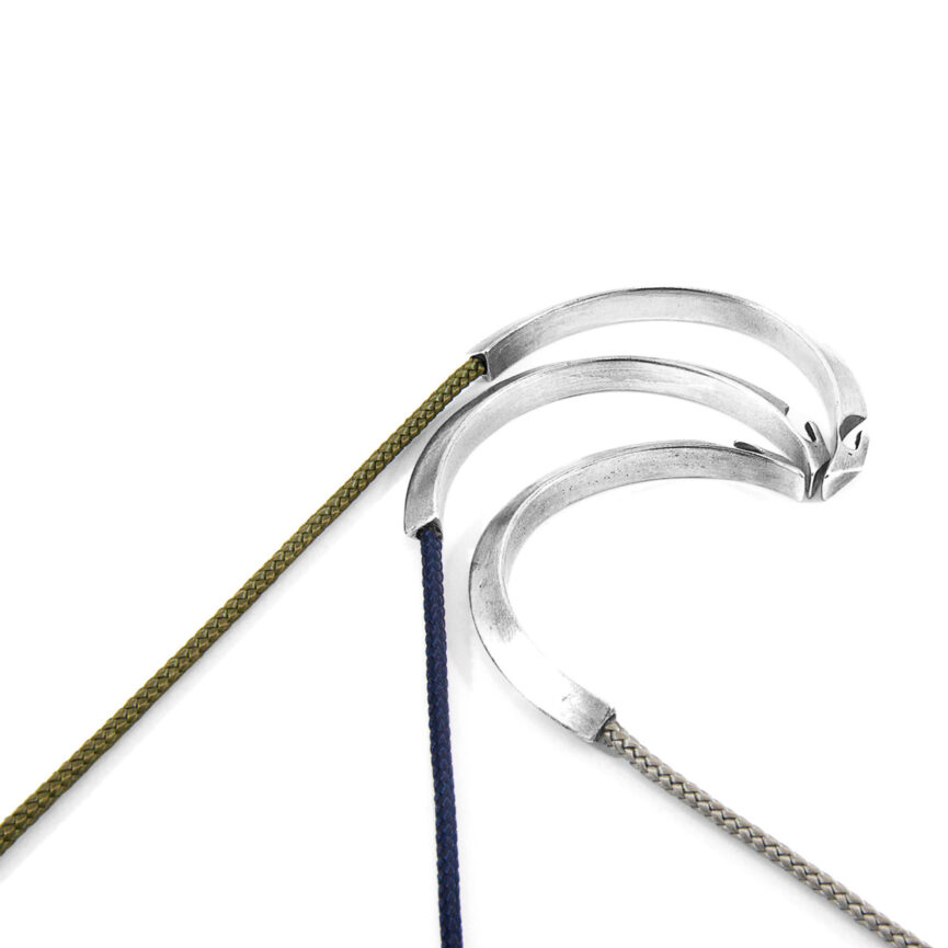 Ocean Blue Hove Silver and Rope Bracelet