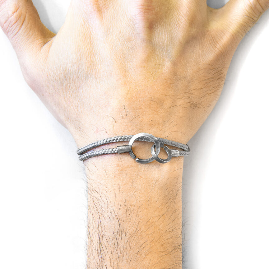 Classic Grey Montrose Silver and Rope Bracelet