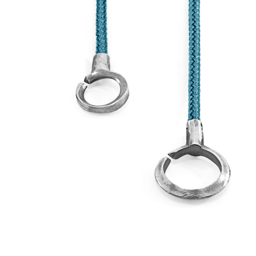 Ocean Blue Montrose Silver and Rope Bracelet