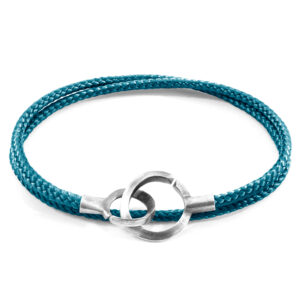 Ocean Blue Montrose Silver and Rope Bracelet