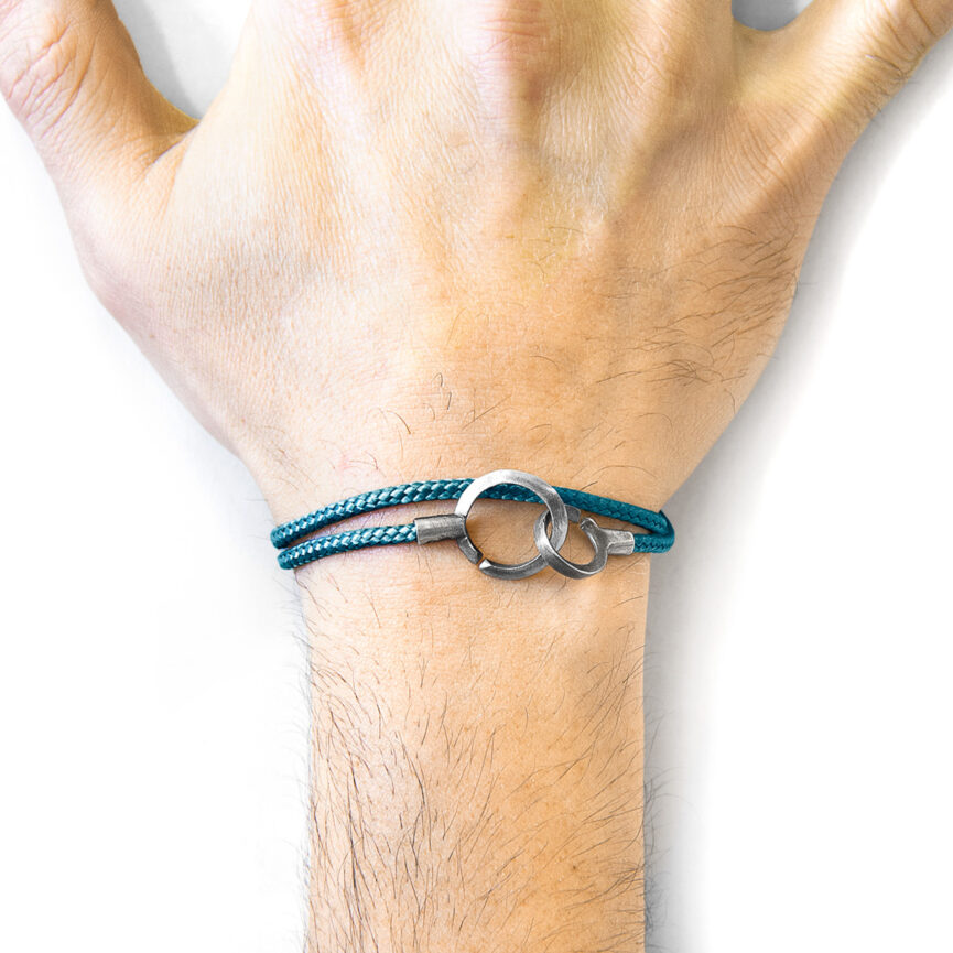 Ocean Blue Montrose Silver and Rope Bracelet