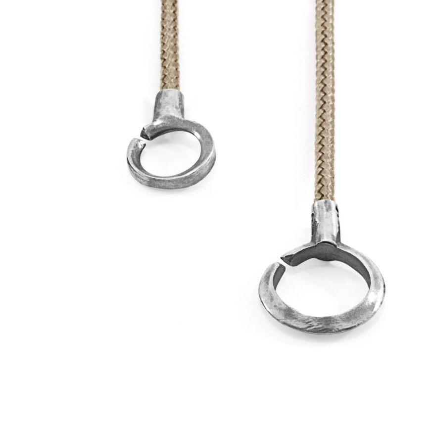 Sand Brown Montrose Silver and Rope Bracelet